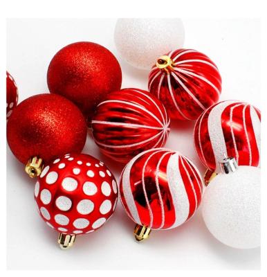 China Shatterproof Classic Christmas Balls 30pcs MOQ 10 Sets Shatterproof Red White 2.36 Inch PVC Shatterproof Novelty Ornaments Set For Holiday Indoor for sale