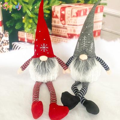 China Christmas Rudolph Decorations Cute Shiny Long Legs Faceless Dolls Children's Gifts 10 MOQ LED Ornaments for sale