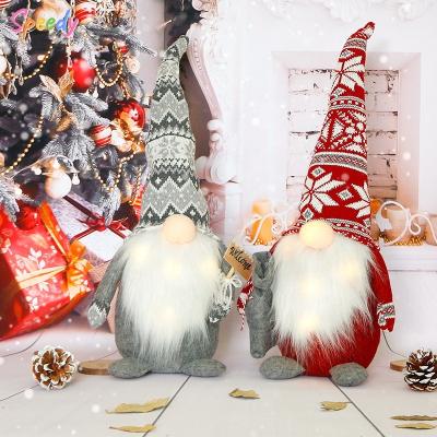 China Festival Stuff Santa Claus Christmas Gifts Christmas Doll With Lights Gnomes Decorations 10 MOQ LED Ornaments for sale