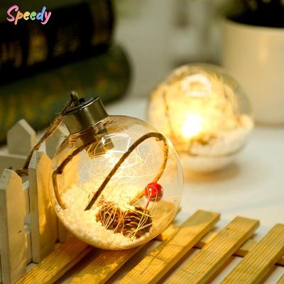 China Christmas Ball 8cm Luxury Transparent Boxed Set LED Christmas Tree Decoration Luminous Christmas 10 MOQ LED Ornaments for sale