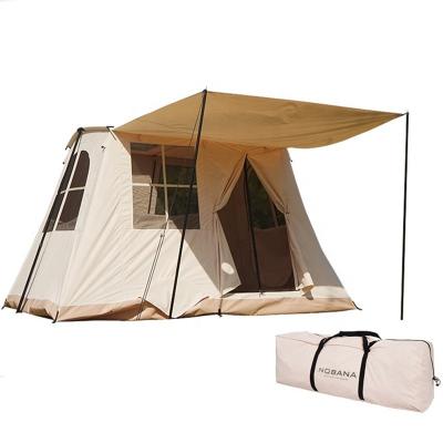 China Straight Fastening Type Outdoor Family Camping Villa Automatic Grow Up Retractable Tent Equipment Yurt Tent Canopy Glamping Tent for sale