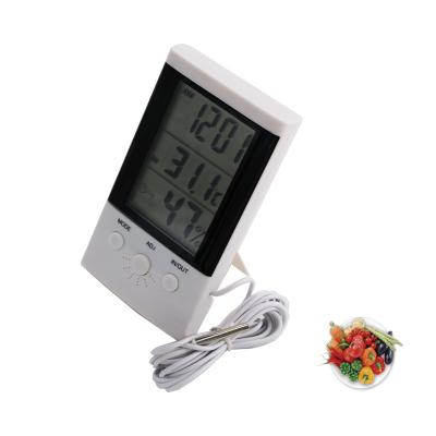 China Indoor Digital Hygrometer Thermometer Meter Room Thermometer With Display Built In Clock Thermometer Hygrometer 115mm*64mm*18mm for sale