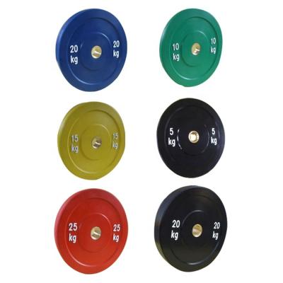 China Black And Colored Weightlifting Eco - Friendly Rubber Barbell Weight Bumper Plate for sale