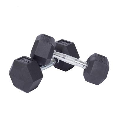 China Dumbbell Training Equipment Workout Power Gym Dumbbell Weights Neoprene Hex Free Cast Rubber Covered Dumbbell for sale