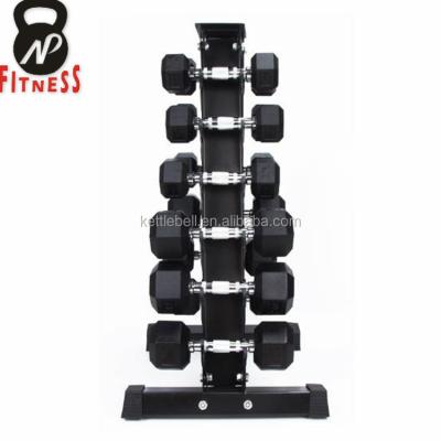 China gym equipment factory fitness storage vinyl hex dumbbell rack NP500201 for sale