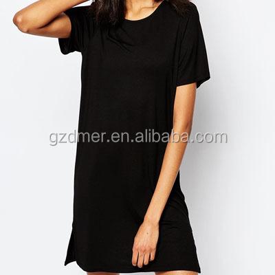 China Anti-Static Short Sleeves Summer Cotton T-Shirt Dress For Woman for sale