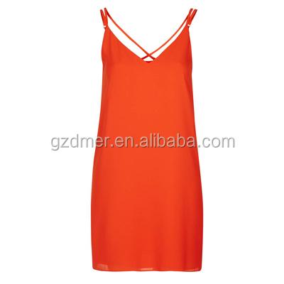 China Anti-Static Spaghetti Tie Orange Color Interesting Alibaba Dresses For Woman for sale