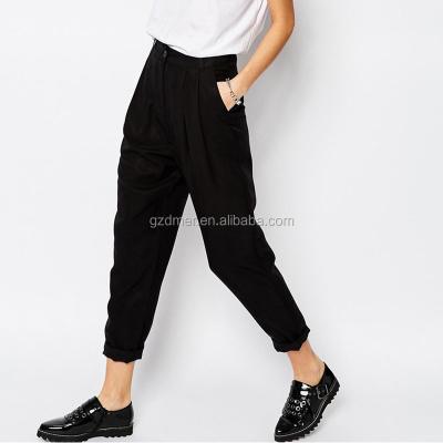 China Latest Fashion Breathable High Quality Womens Casual Harem Black Pants for sale