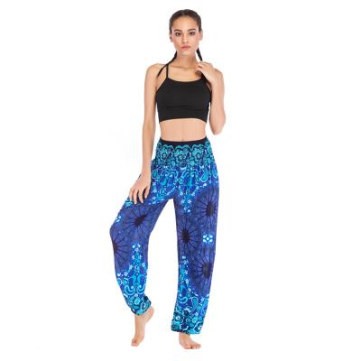 China 2020 hot sales anti-pilling loose design style printed yoga pants for women for sale