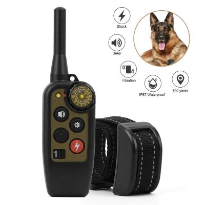 China Newest Viable Remote Pet Trainer Waterproof 500m Electric Control Dog Training Shock Collar For 1/2 Dogs for sale