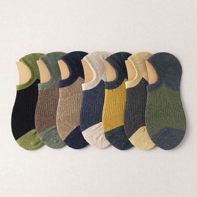 China Factory wholesale men's socks non-slip invisible summer boat men's socks QUICK DRY casual men's socks color matching retro socks for sale