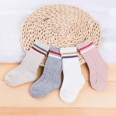 China Hign Quality Stripe Antibacterial School Kids Cotton Baby Socks for sale