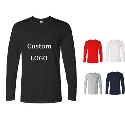 China Breathable Custom Printing 100% Cotton Long Sleeve Mens T-shirt White T-shirt Plain T-shirt camiseta for sale