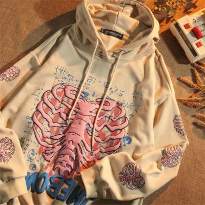 China 2021 Fall Loose Hooded Long Sleeve Top Casual Trend Personality Print Hooded Sweater Jacket for sale