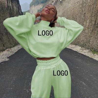 China Wholesale Autumn Casual Womens Workout Clothes Two Piece Pants Set 2021 Women Custom LOGO Lounge Wear Women Sweat pant for sale