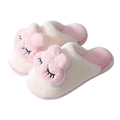 China Home Women Slides Warm Cross Soft Plush Furry Faux Rabbit Fur Slippers Women for sale