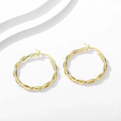 China Hot Selling Female Women's Personality Exaggerated S925 Twist Earrings Lead Free Sterling Silver Environmentally Friendly Great Temperament for sale