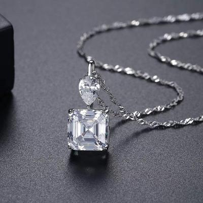 China Environmental Friendly Lead Free Amazon Selling High Quality Silver Zircon S925 Women's Sublimation Pendant Necklace for sale