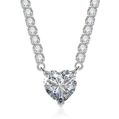 China 2022 New Environmental Friendly Lead Free Luxury Topaz Heart Shaped Gemstone Pendant For Women Diamond Necklace for sale