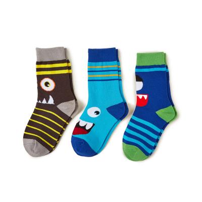 China Breathable New Design Organic Kids School Fun Antibacterial Loose Unisex Kids Socks For Kids for sale