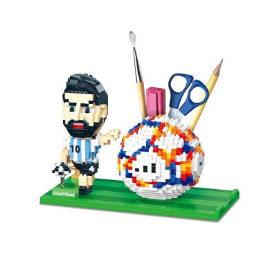 China Football Series Micro Star Particle Construction Toy Building Block Toys Children Set Pen Holder Educational Toy for sale