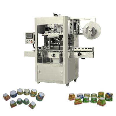 China Automatic shrink sleeve labeling machine food cup labeling machine for plastic cups with shrink tunnel for sale