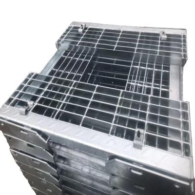 China Steel Grating Anti Slip Stair Treads Industrial Staircase for sale