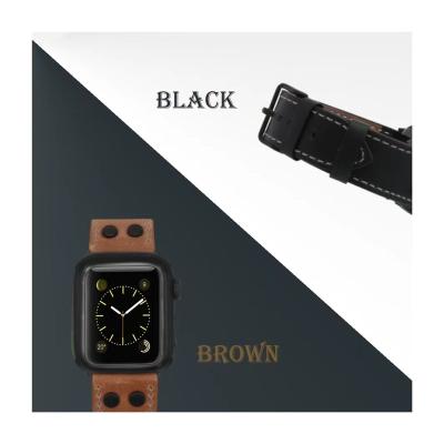 China Iserise Water Resistant For Apple Watch7 6/5/Se Slot Apple Watch Band Generation Leather 38/42/44/40mm Creative Strap Female Personality for sale