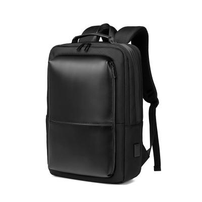 China With USB Vegan Leather Backpack 15.6 Inch Business PU Anti Theft Leather Backpack For School College Bookbag Laptop Backpack men's school for sale