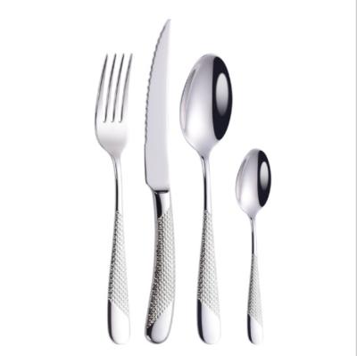 China Sustainable Stainless Steel Dinnerware Cutlery Set 24pcs Knife and Fork Set Kitchen Utensil Travel Cutlery Set for sale