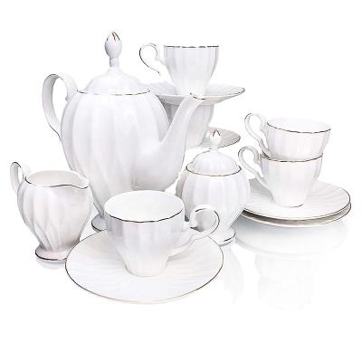 China Household Modern Design Tea Sets And Ceramic Traditional Home Coffee Set Viable for sale