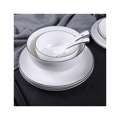 China Sustainable Dinnerware Dishes Set Dishes Ceramic Porcelain Dinnerware Dish And Bowl Set Set for sale