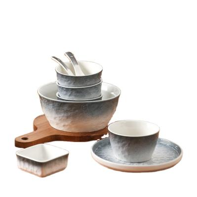 China Viable Japanese Tableware Kitchenware Set Dinnerware Set 4pcs Ceramic Dish and Ceramic Tea Cup for sale