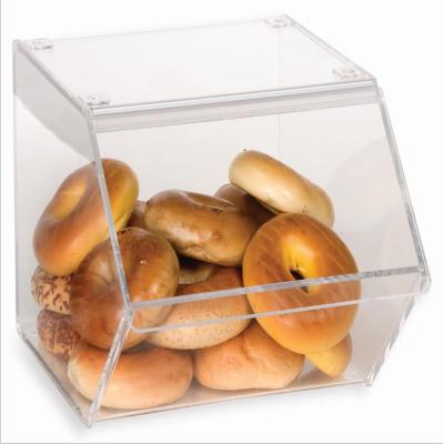 China Single Sided Multilayer Acrylic Food Box Plexiglass Bread Display Box for sale