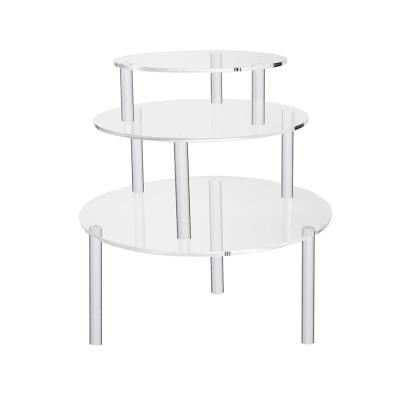 China Modern Round Acrylic 3-Layer Cake Stand Dessert Display Stand Three-Piece Set for sale