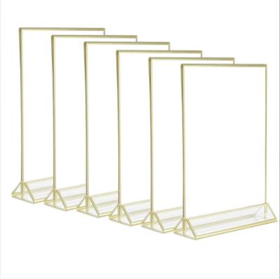 China Transparent Acrylic Table Card Morden Phnom Penh Table Display Rack Menu Display T-type Card for sale