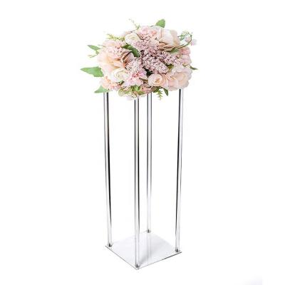 China Wedding Flower Stand Clear Acrylic Crystal Flower Stand Customized Size for sale