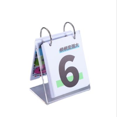 China Acrylic transparent loose-leaf menu frame plexiglass frame desktop calendar Morden paging frame for sale