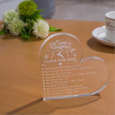 China Creative Gift Acrylic Clear Acrylic Desktop Ornament Craft Morden Heart Love Base for sale