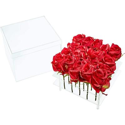 China Immortal acrylic transparent handheld storage flower display products storage box blind box display stand for sale