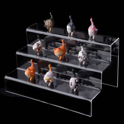 China Single Sided Acrylic Riser Display Stand for Amiibo Funko POP Figure Clear Display for Decoration and Organizer for sale