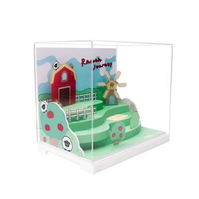 China Single Sided Acrylic Figure Showcase Display For Toys Collectibles Rectangle Dustproof Display Box With Theme for sale