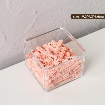 China Double Sided Acrylic Castle Sub-box Building Block Finishing Rack Savings Cabinet Storage Lattice Toys for sale