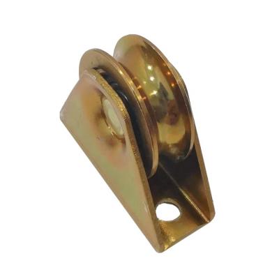 China Contemporary 50 Sliding Door Wheel U Groove Full Support Bracket Single Bearing Door Roller Pulley for sale