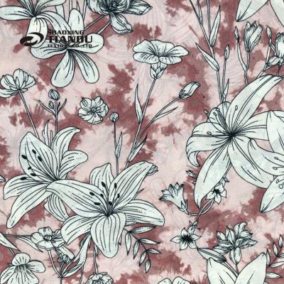 China Memory Polyester Printed Wool Dobby Georgette 75D Foam Crepe Fabric For Dresses for sale