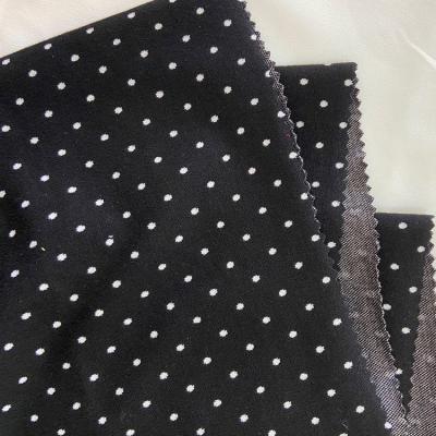 China Brushed Sueded Knitted Dot Print Ponte Roma Fabric Polyester Rayon Spandex Ponte De Roma Fabric NEAR TIME Fabric For Women for sale