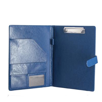 China Blue Meeting Organizer Leather A4 Size Padfolio Conference Folder Business Folder for sale