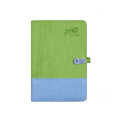 China Attendance Certificates Leather Power Bank USB Notebook , A5 Leather USB Notebook Diary for sale