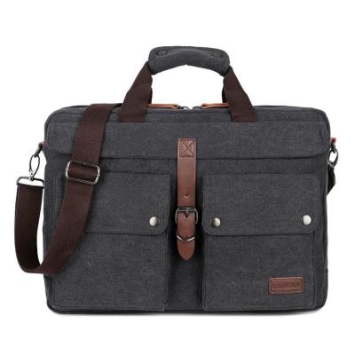 China 17inch Motion Detection Canvas Laptop Bag Messenger Bag Multicompartment Briefcase for sale