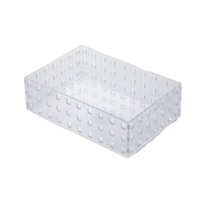 China Viable Clear Plastic Storage Box Container Shoe Rack Small Grid Storage Box for sale